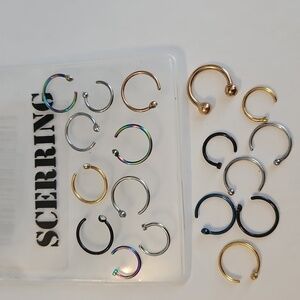18 Body Jewelry Rings in Scerring Bag